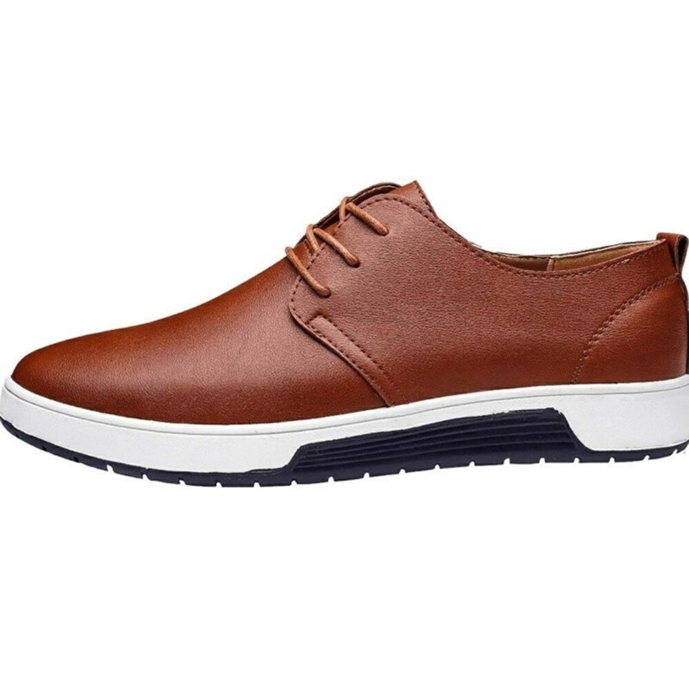 Laoks Mens 10.5 Casual Oxford Shoes Breathable Lace-Up Flat Fashion Sneakers - Picture 2 of 10